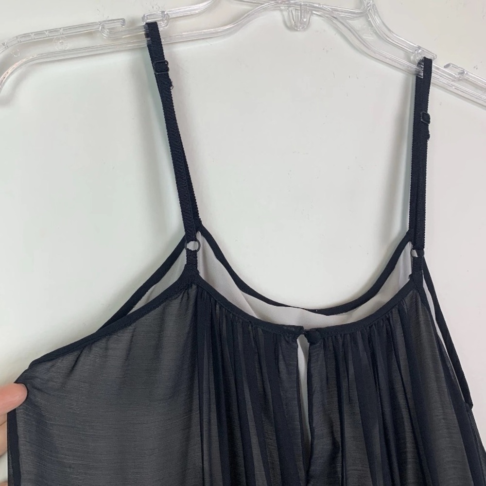 Alice + Olivia Dejas‎ Chiffon Lace Midi Slip Dress in Black Size S - Picture 11 of 16